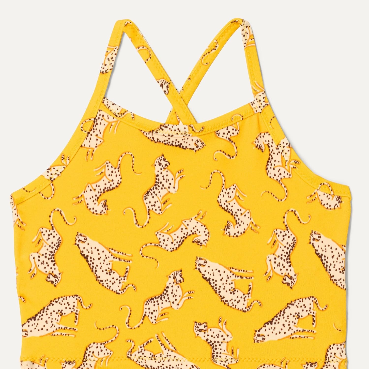 image:imageAmazon Essentials Girls and Toddlers Tankini SetGolden Yellow Beige Leopard