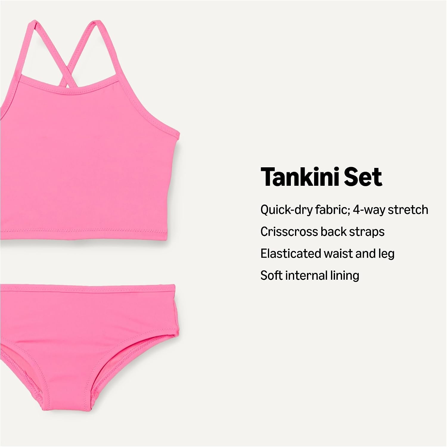 image:imageAmazon Essentials Girls and Toddlers Tankini SetHot Pink