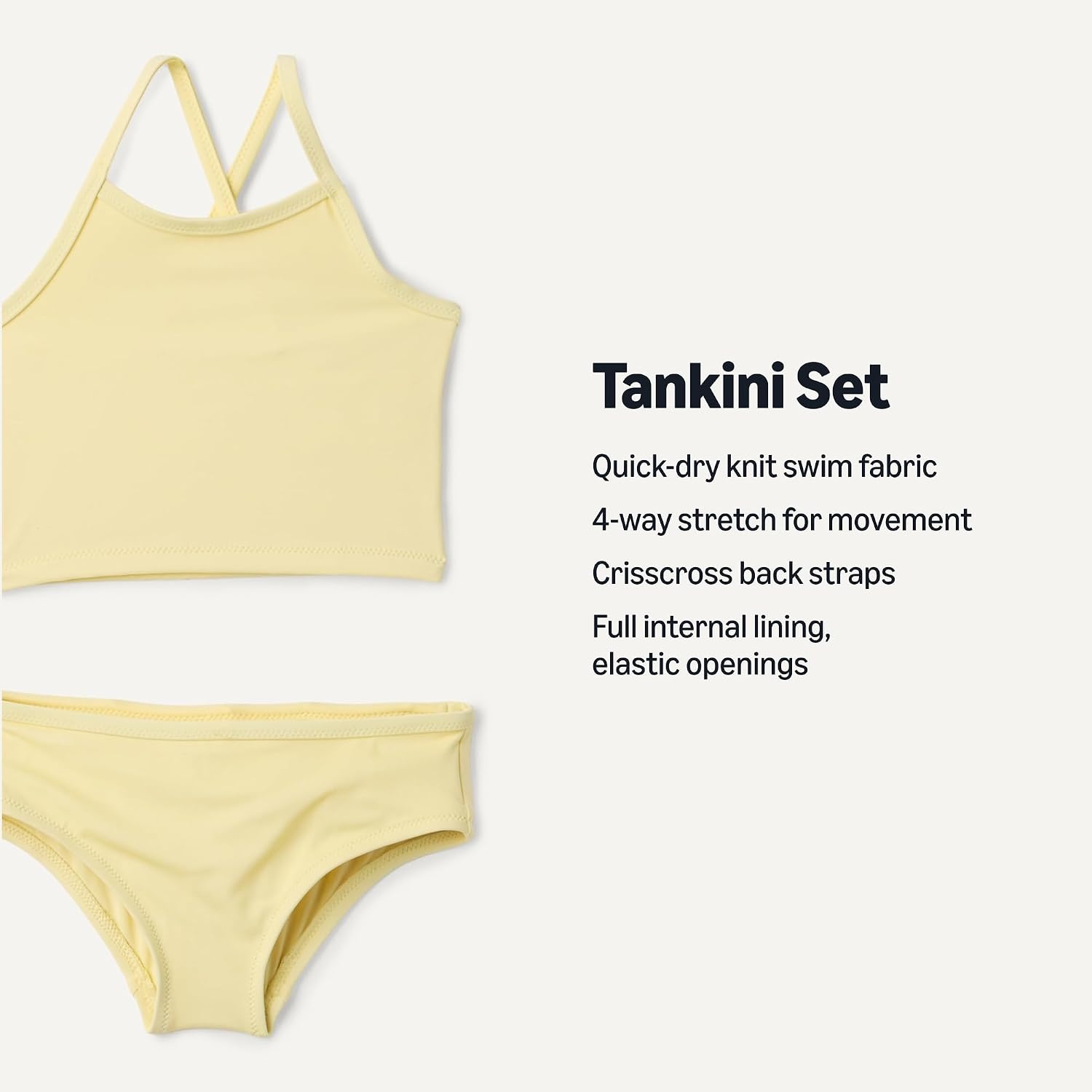 image:imageAmazon Essentials Girls and Toddlers Tankini SetLight Yellow