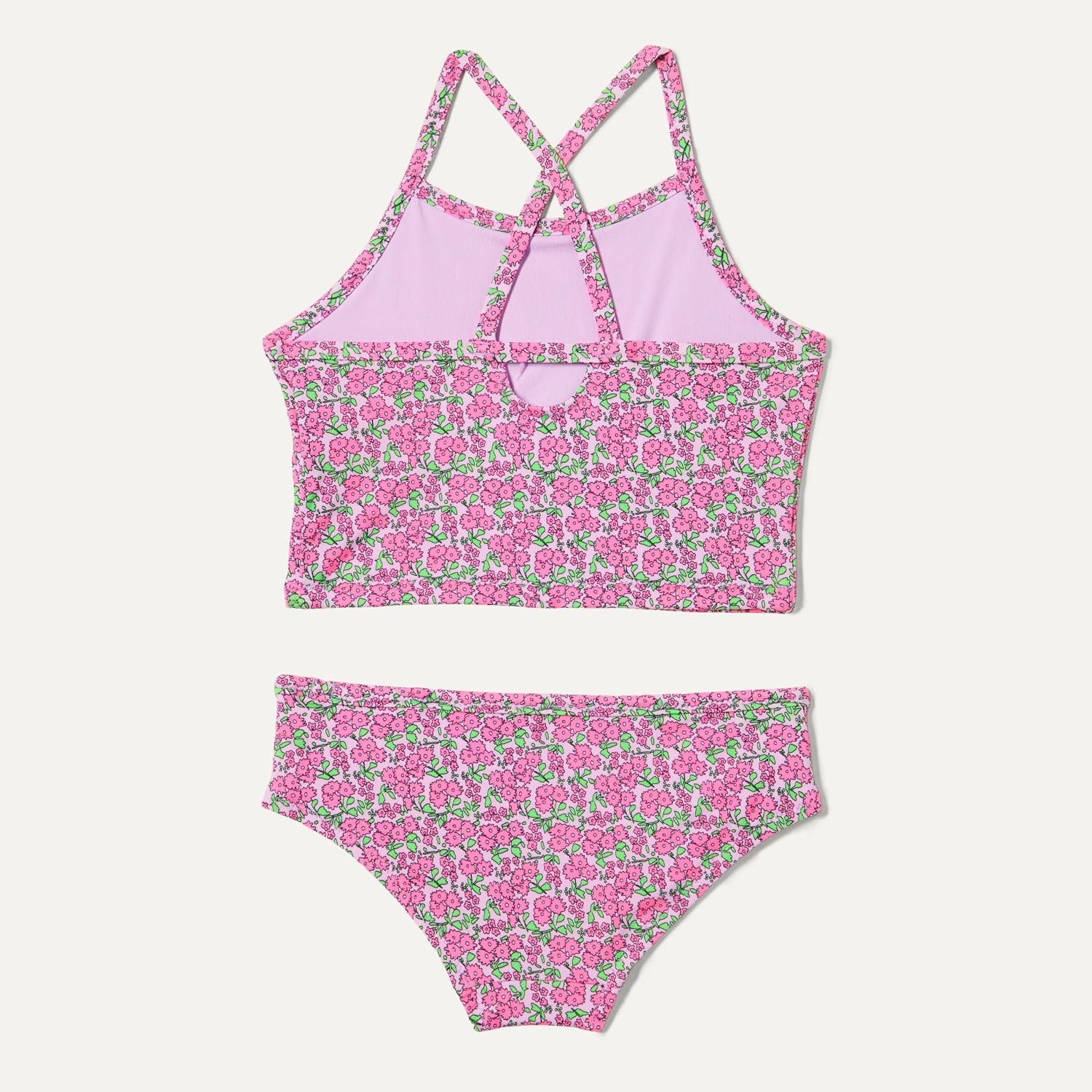image:imageAmazon Essentials Girls and Toddlers Tankini SetLilac Hot Pink Posey Floral