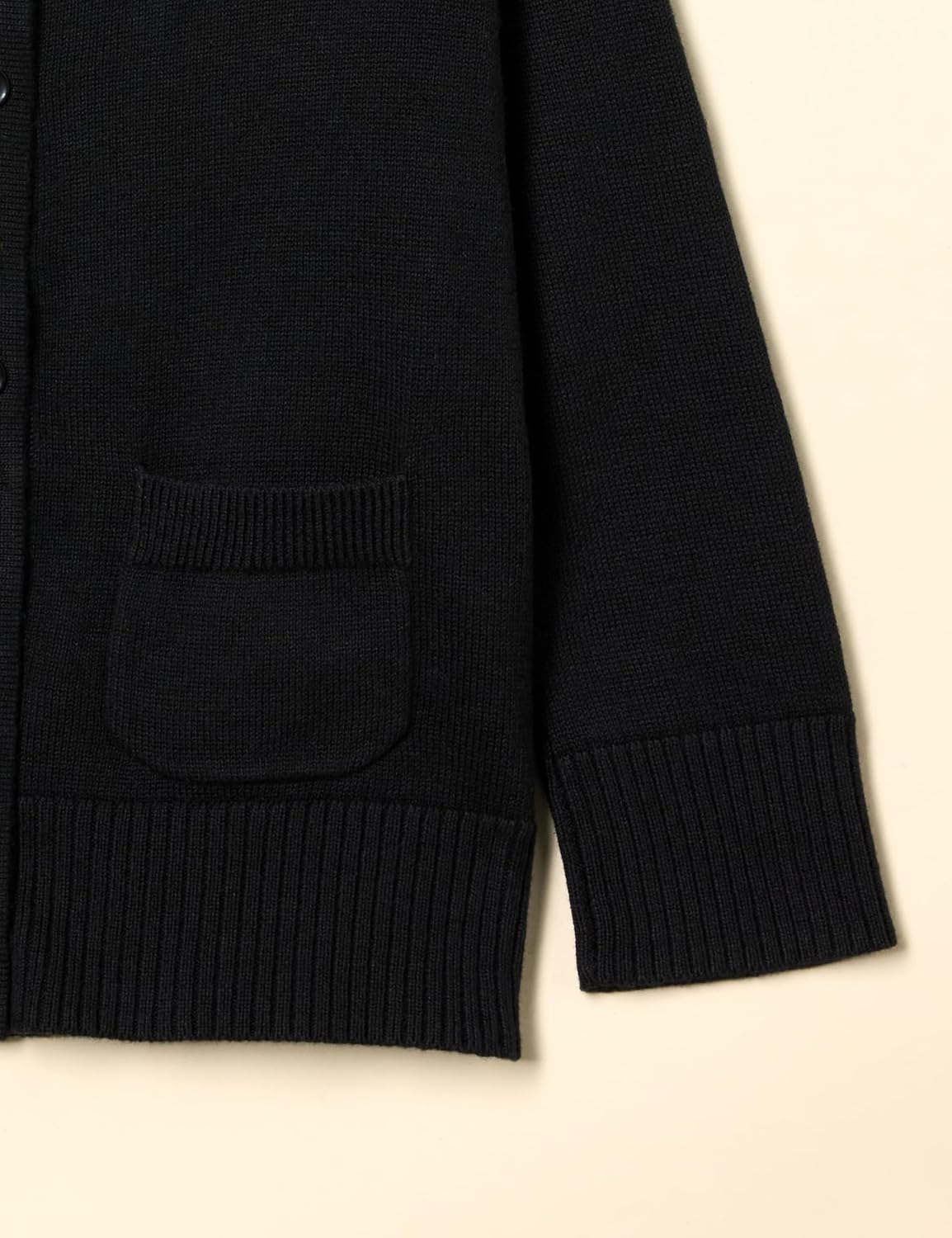 image:imageAmazon Essentials Girls and Toddlers Uniform Slim Fit Crewneck Cardigan SweaterBlack