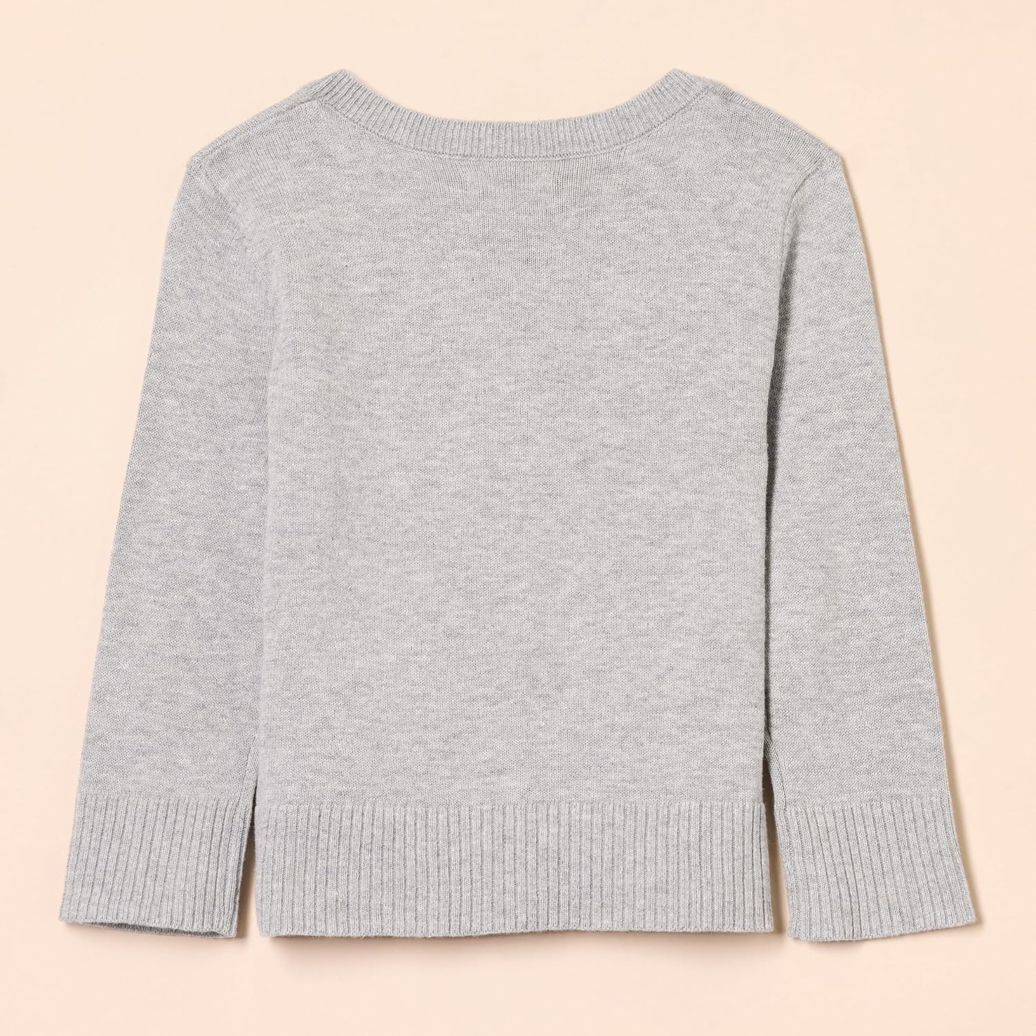 image:imageAmazon Essentials Girls and Toddlers Uniform Slim Fit Crewneck Cardigan SweaterLight Grey Heather