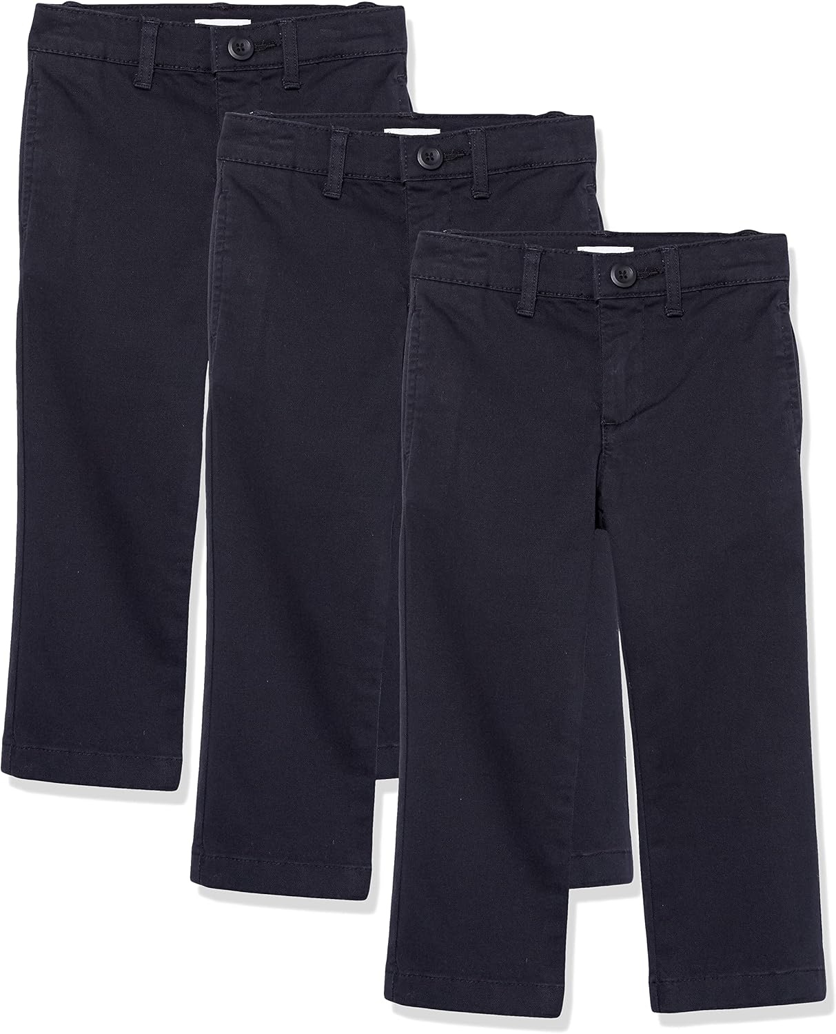 image:imageAmazon Essentials Toddler Boys School Uniform StraightFit FlatFront Chino Pants with Adjustable Elastic Waist MultipackBlack