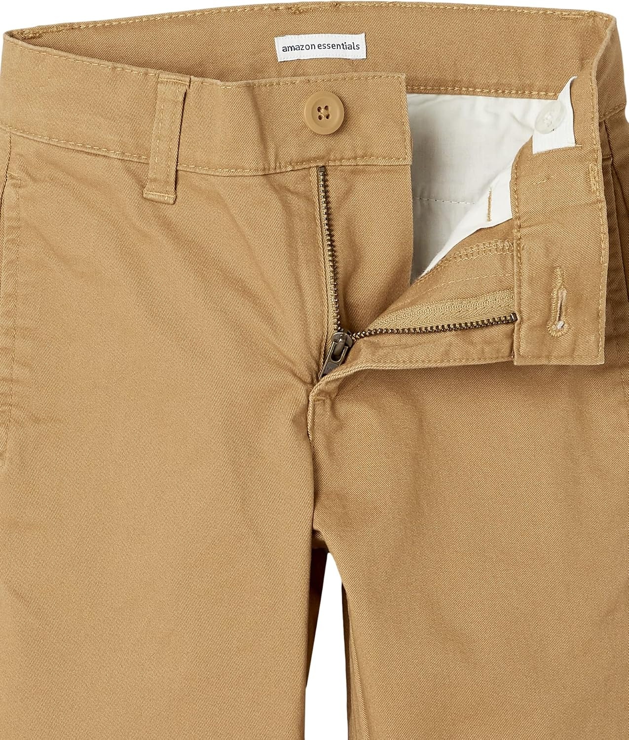 image:imageAmazon Essentials Toddler Boys School Uniform StraightFit FlatFront Chino Pants with Adjustable Elastic Waist MultipackDark Khaki Brown