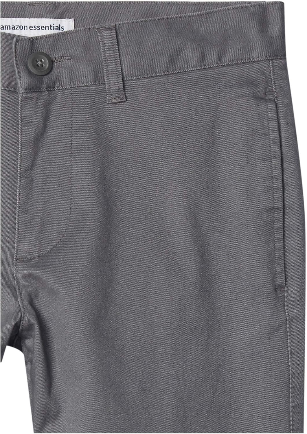 image:imageAmazon Essentials Toddler Boys School Uniform StraightFit FlatFront Chino Pants with Adjustable Elastic Waist MultipackGrey