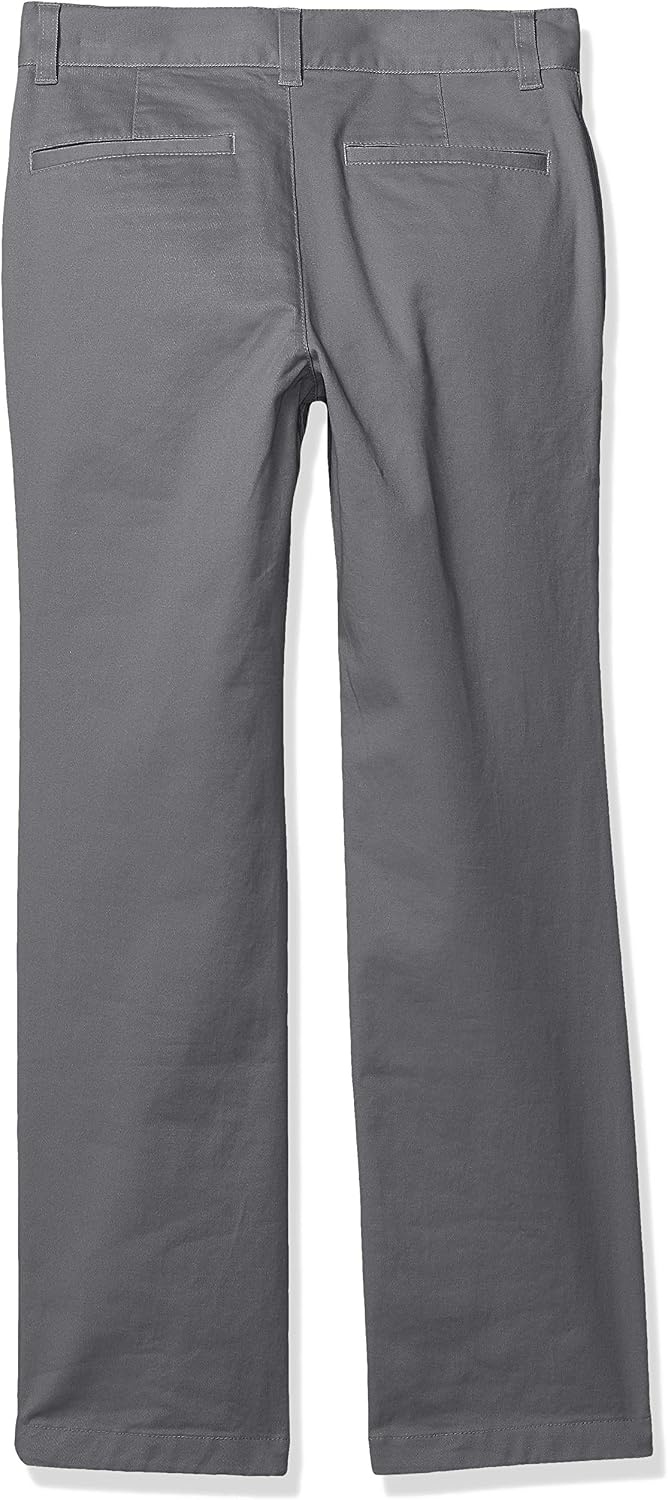 image:imageAmazon Essentials Toddler Boys School Uniform StraightFit FlatFront Chino Pants with Adjustable Elastic Waist MultipackGrey