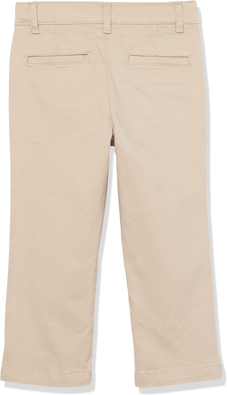 image:imageAmazon Essentials Toddler Boys School Uniform StraightFit FlatFront Chino Pants with Adjustable Elastic Waist MultipackLight Khaki Brown