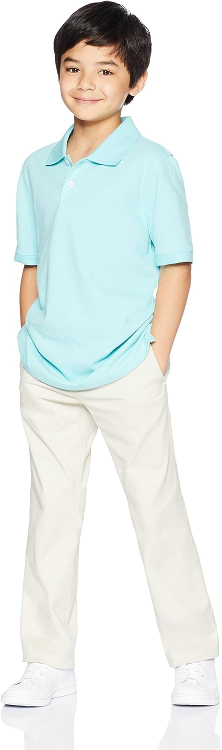 image:imageAmazon Essentials Toddler Boys School Uniform StraightFit FlatFront Chino Pants with Adjustable Elastic Waist MultipackLight Khaki Brown