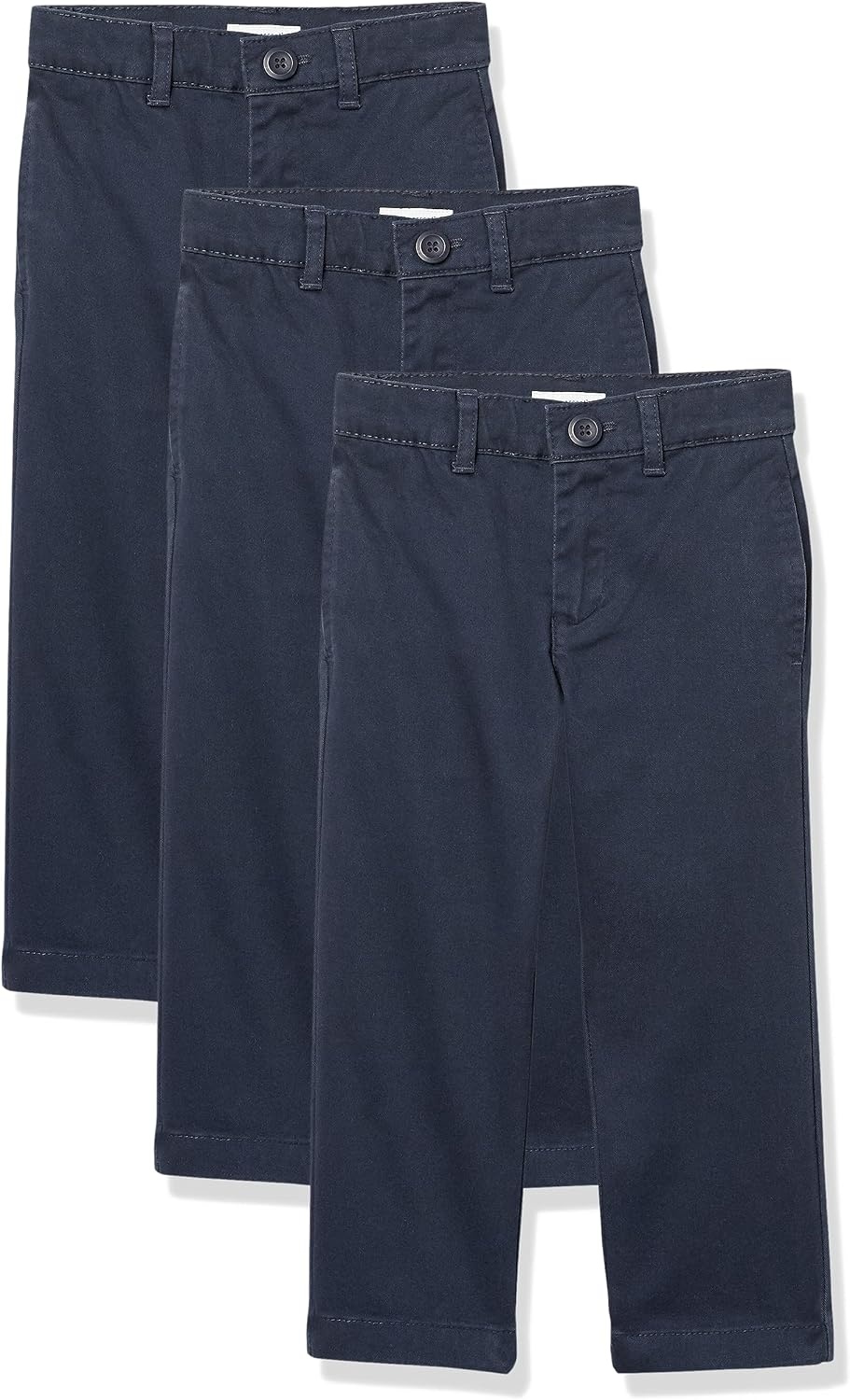 image:imageAmazon Essentials Toddler Boys School Uniform StraightFit FlatFront Chino Pants with Adjustable Elastic Waist MultipackNavy