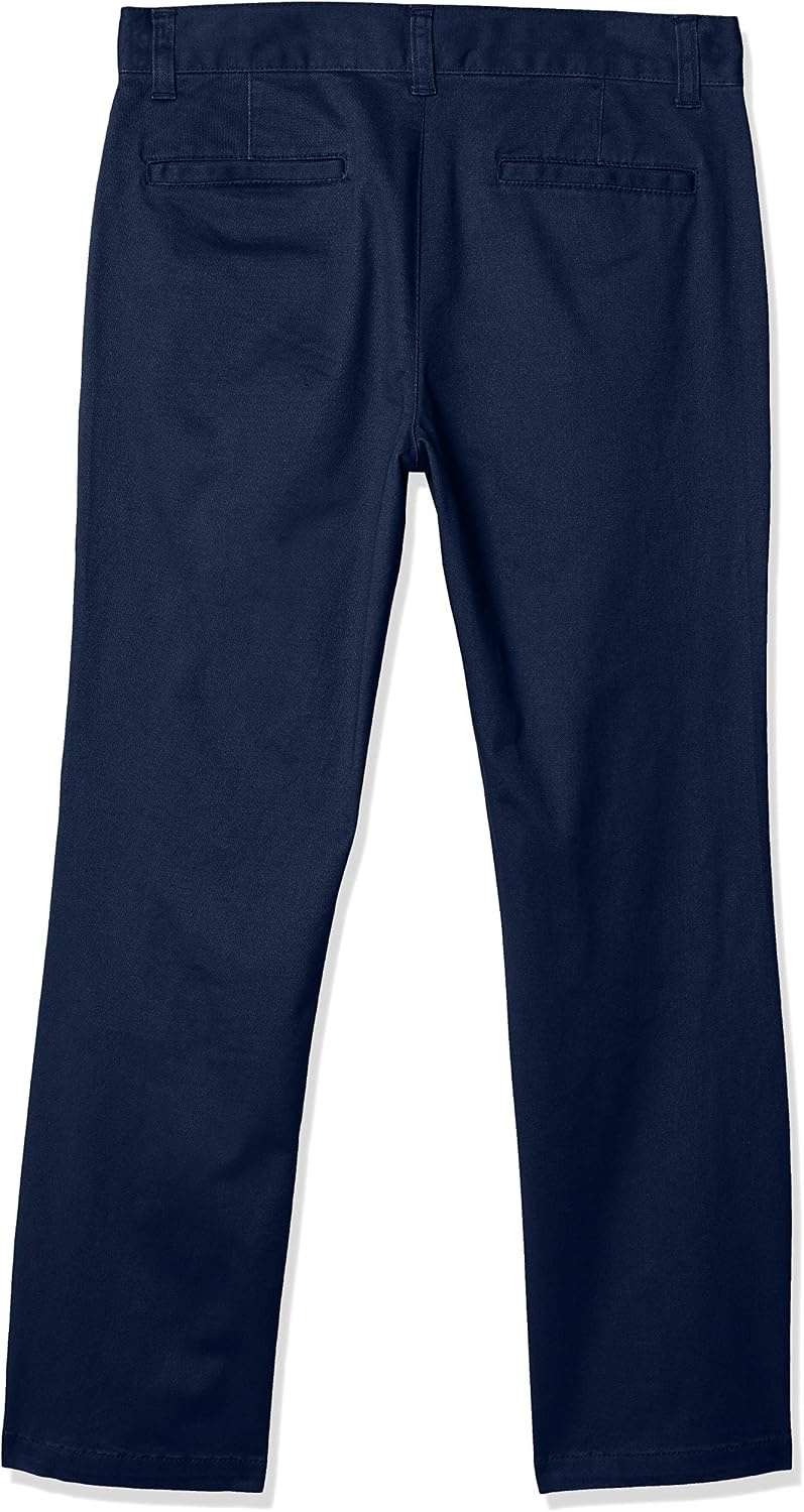 image:imageAmazon Essentials Toddler Boys School Uniform StraightFit FlatFront Chino Pants with Adjustable Elastic Waist MultipackNavy