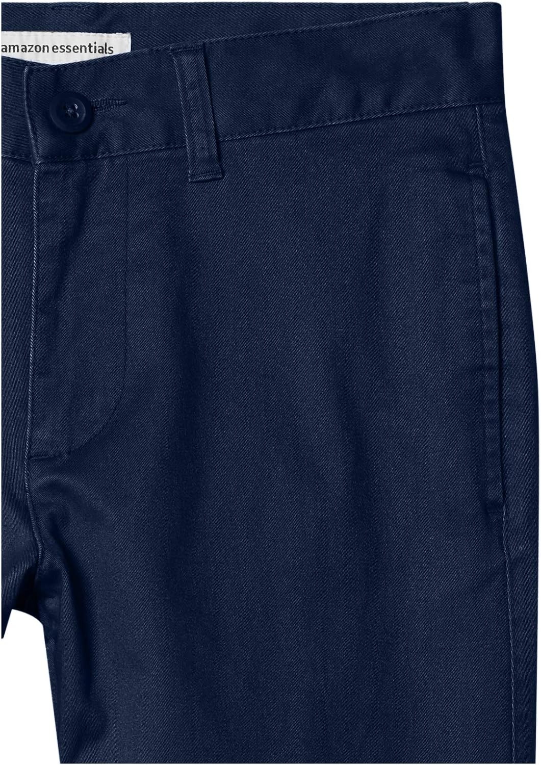 image:imageAmazon Essentials Toddler Boys School Uniform StraightFit FlatFront Chino Pants with Adjustable Elastic Waist MultipackNavy