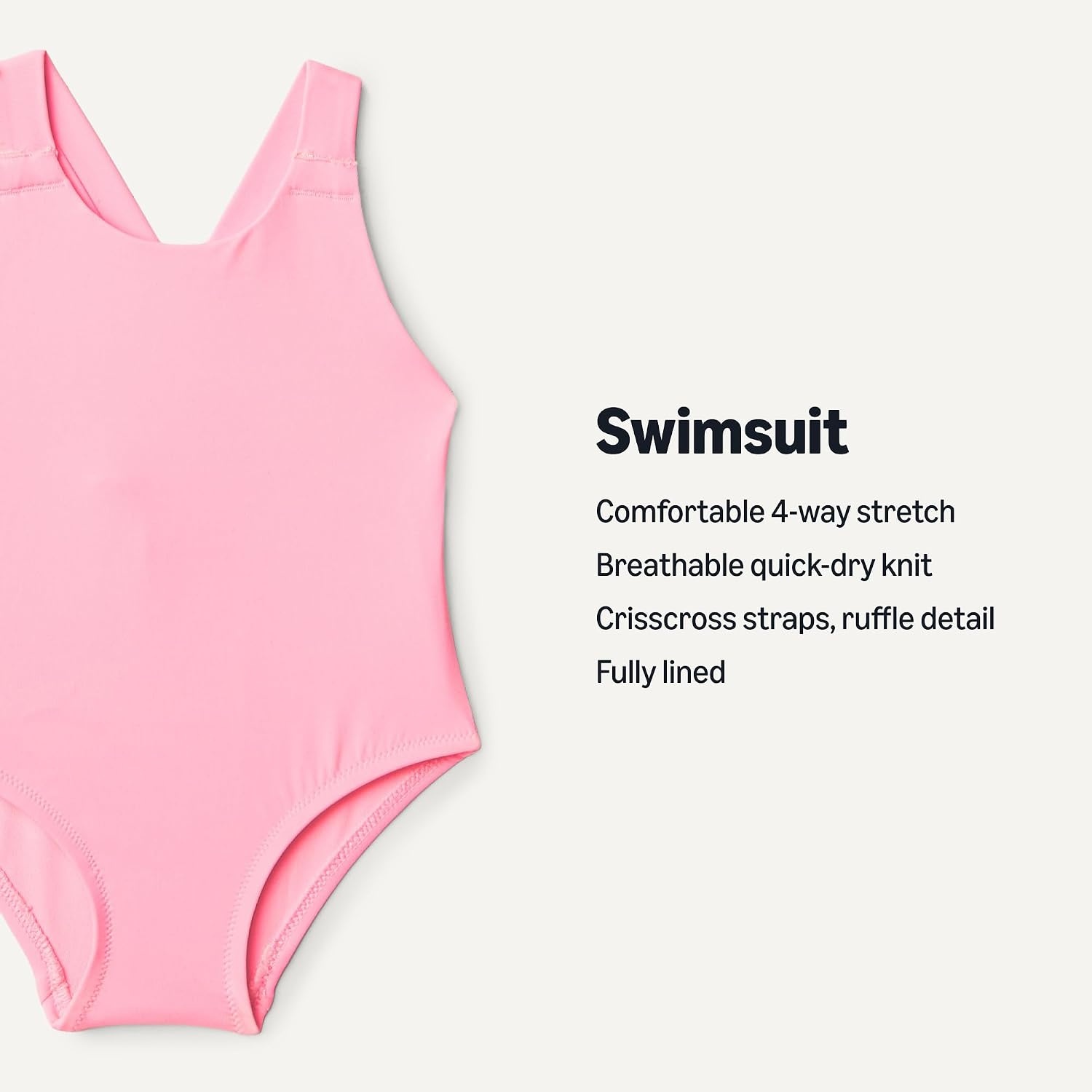 image:imageAmazon Essentials x Sofia Grainge Toddlers and Baby Girls OnePiece Swimsuit with Crisscross Straps Ruffle DetailBright Pink