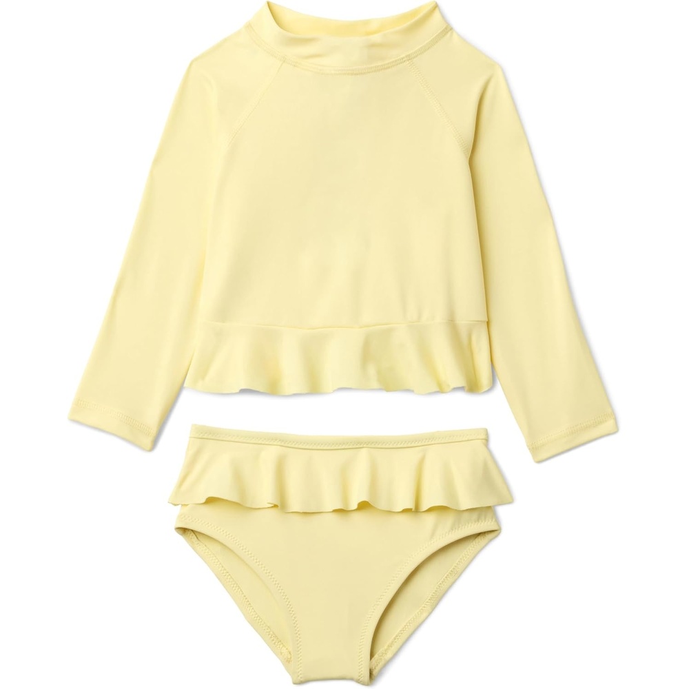 image:imageAmazon Essentials Baby Girls LongSleeve Ruffle Rashguard SetLight Yellow