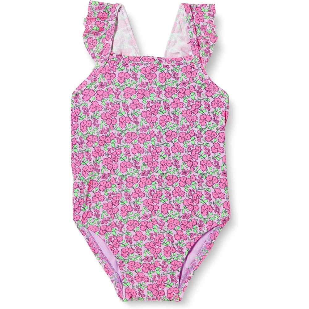 image:imageAmazon Essentials Baby Girls Ruffle OnePiece SwimsuitLilac Hot Pink Posey Floral