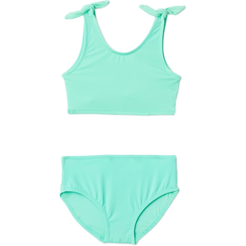 image:imageAmazon Essentials Girls 2pc Bow Bikini Swim Set QuickDry Stretch FabricBright Mint Green