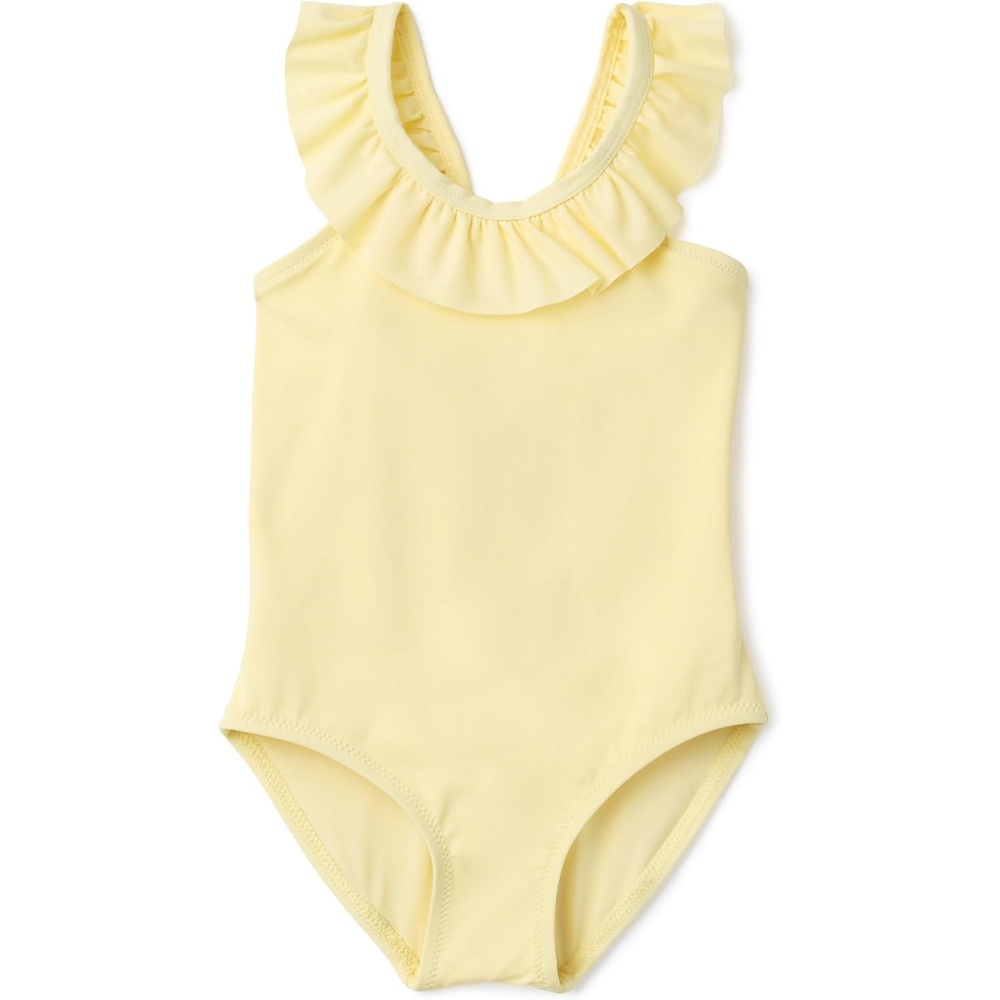 image:imageAmazon Essentials Girls FrillTrimmed OnePiece SwimsuitLight Yellow