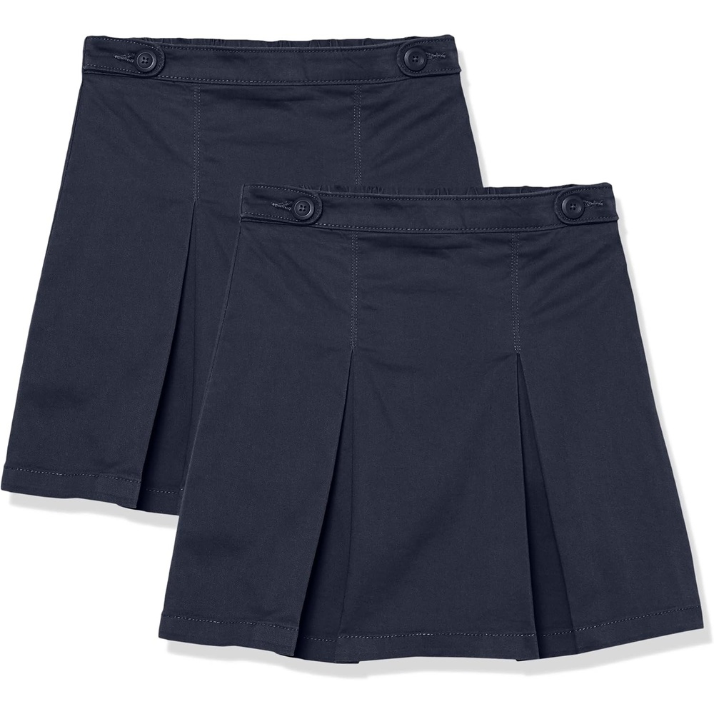 image:imageAmazon Essentials Girls Pleated Uniform Skorts with Builtin Shorts Pullon Stretchy MultipacksNavy