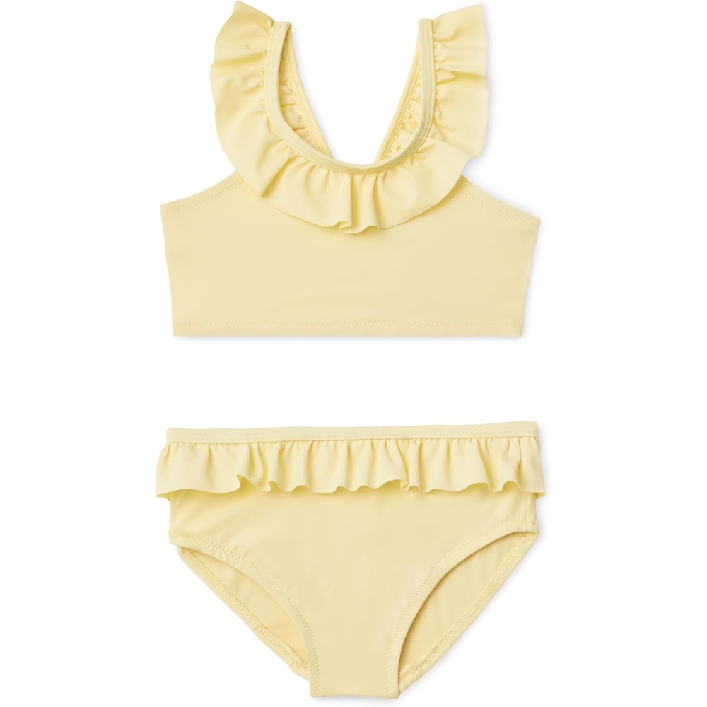image:imageAmazon Essentials Girls Ruffle TwoPiece Bikini Swim Set with CrissCross StrapsLight Yellow