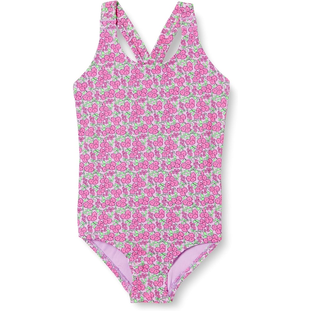 image:imageAmazon Essentials Girls and Toddlers CrossBack OnePiece SwimsuitLilac Hot Pink Posey Floral