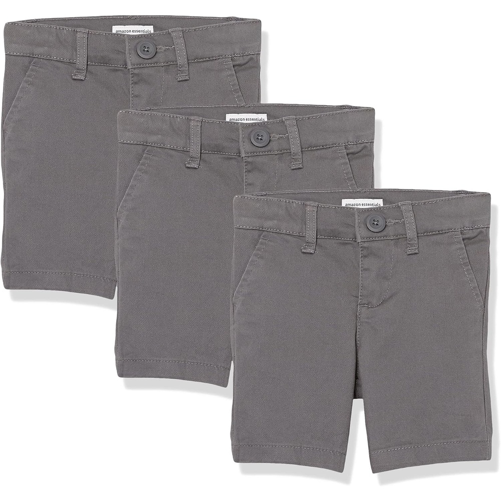 image:imageAmazon Essentials Girls and Toddlers School Uniform Shorts with Adjustable Waist Flat FrontGrey
