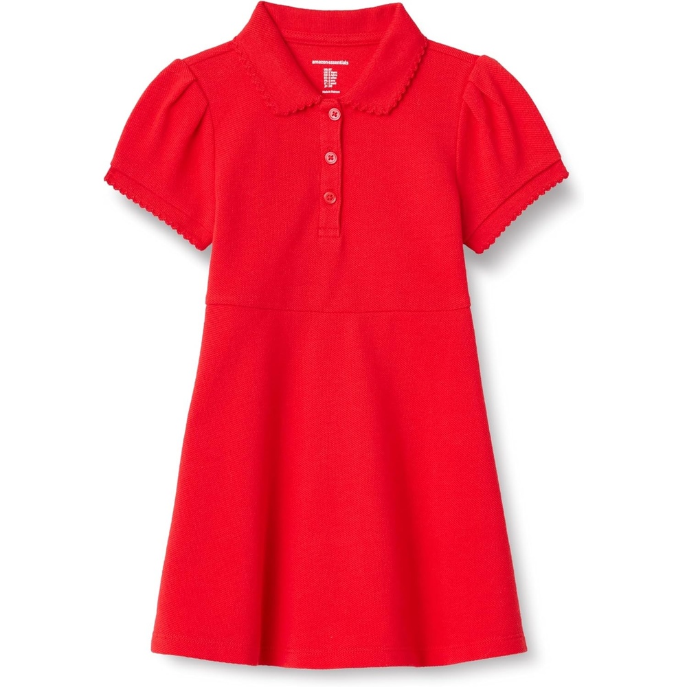 image:imageAmazon Essentials Girls and Toddlers Short Sleeve Polo DressBright Poppy Red