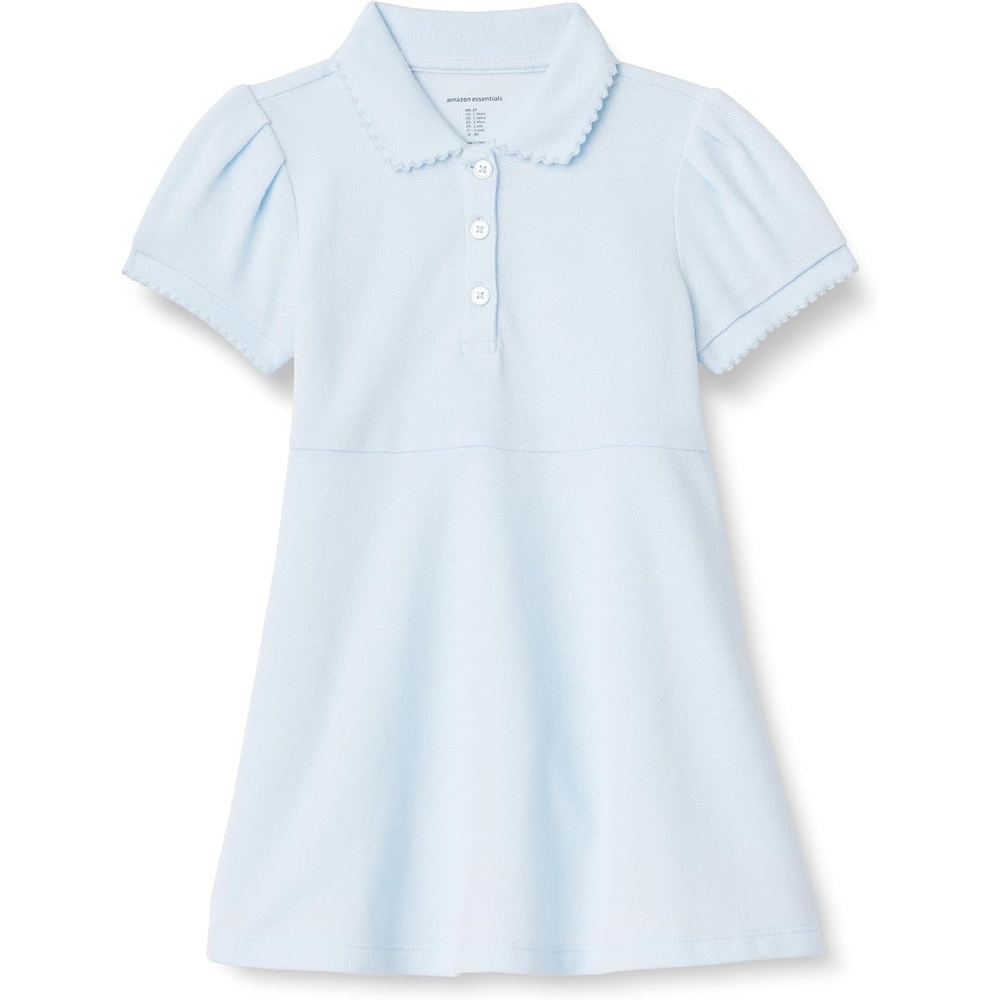 image:imageAmazon Essentials Girls and Toddlers Short Sleeve Polo DressLight Blue
