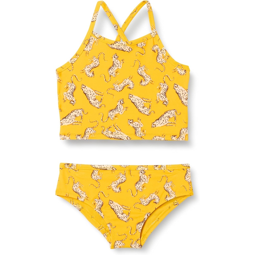 image:imageAmazon Essentials Girls and Toddlers Tankini SetGolden Yellow Beige Leopard