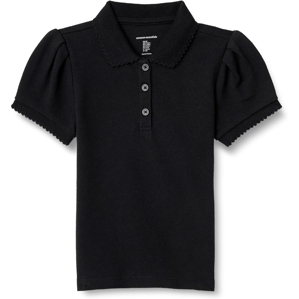 image:imageAmazon Essentials Girls and Toddlers Uniform Pique Polo ShirtBlack