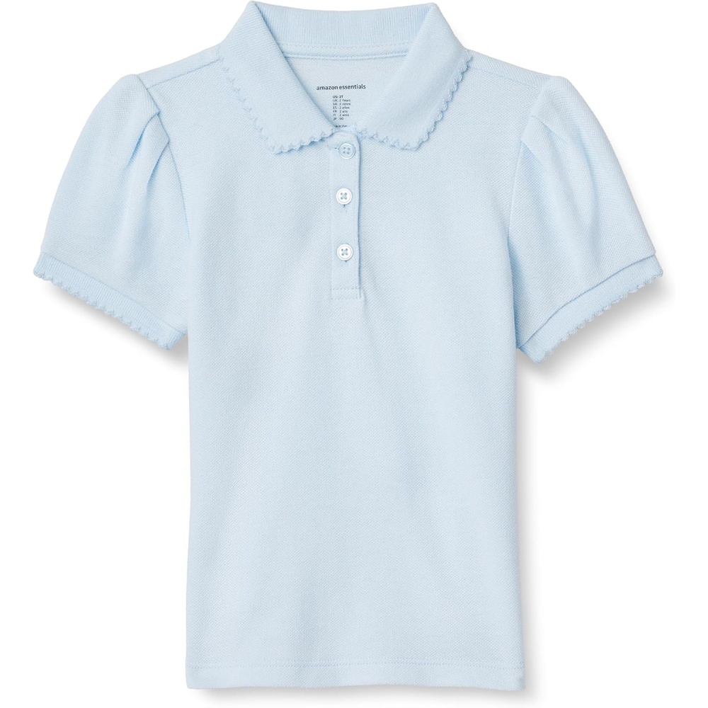 image:imageAmazon Essentials Girls and Toddlers Uniform Pique Polo ShirtLight Blue