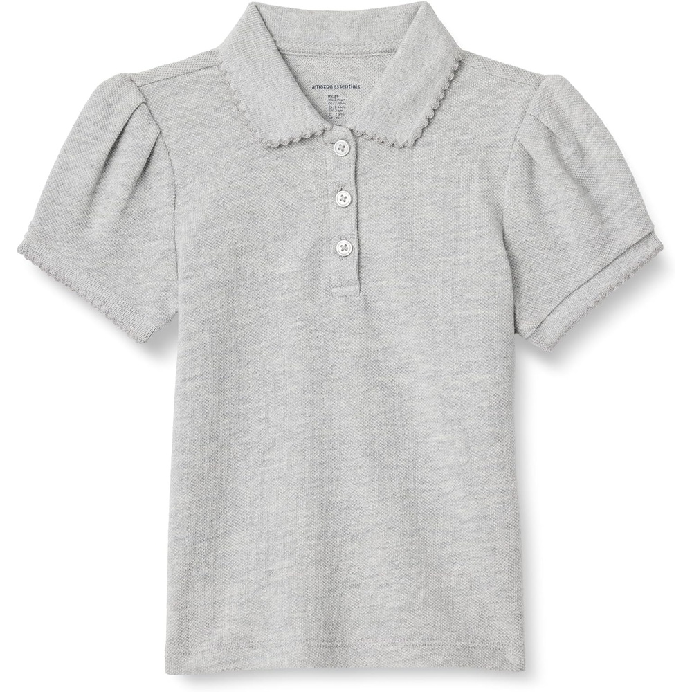 image:imageAmazon Essentials Girls and Toddlers Uniform Pique Polo ShirtLight Grey Heather