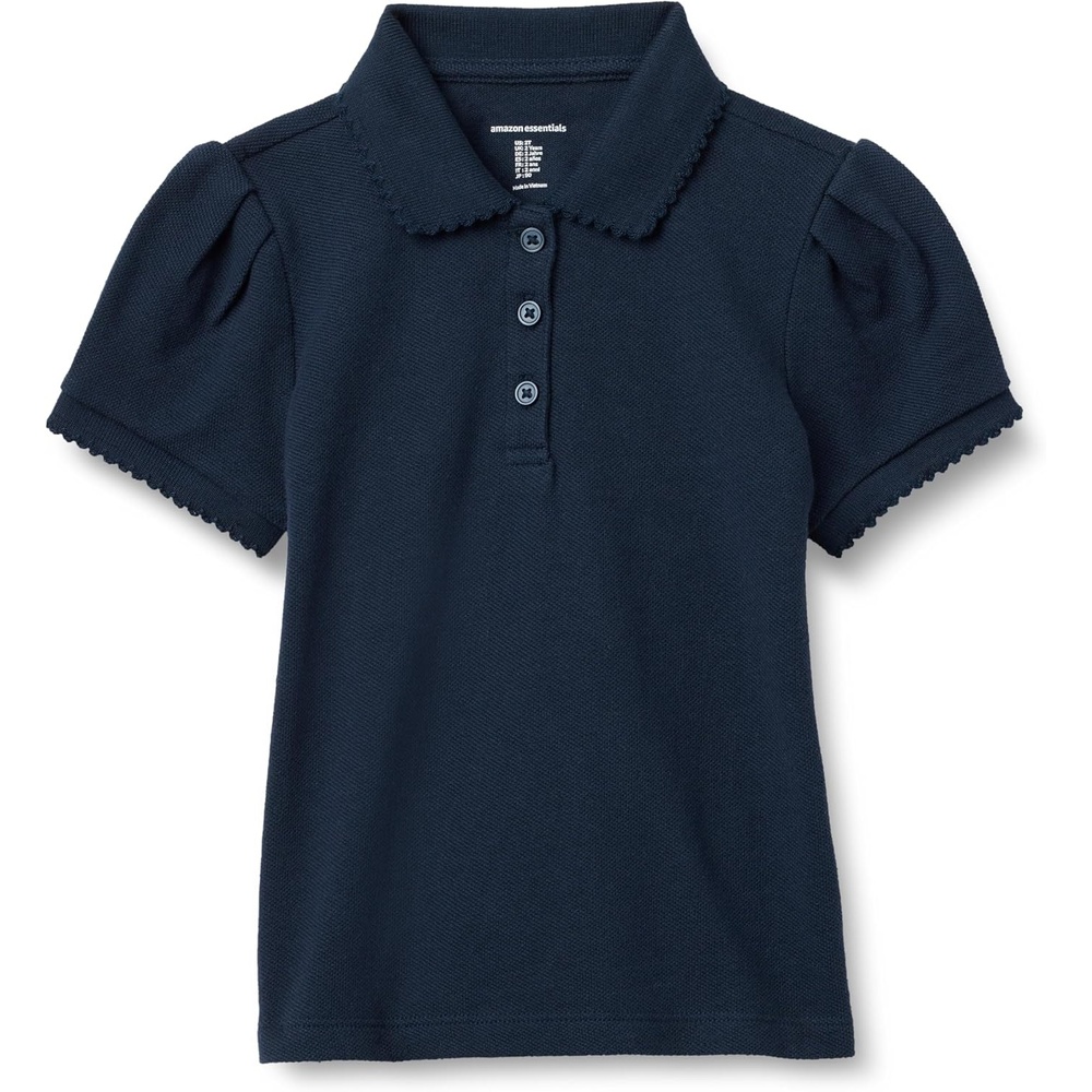 image:imageAmazon Essentials Girls and Toddlers Uniform Pique Polo ShirtNavy