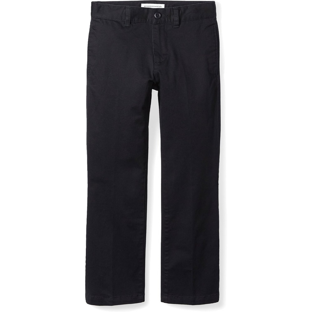 image:imageAmazon Essentials Toddler Boys School Uniform StraightFit FlatFront Chino Pants with Adjustable Elastic Waist MultipackBlack