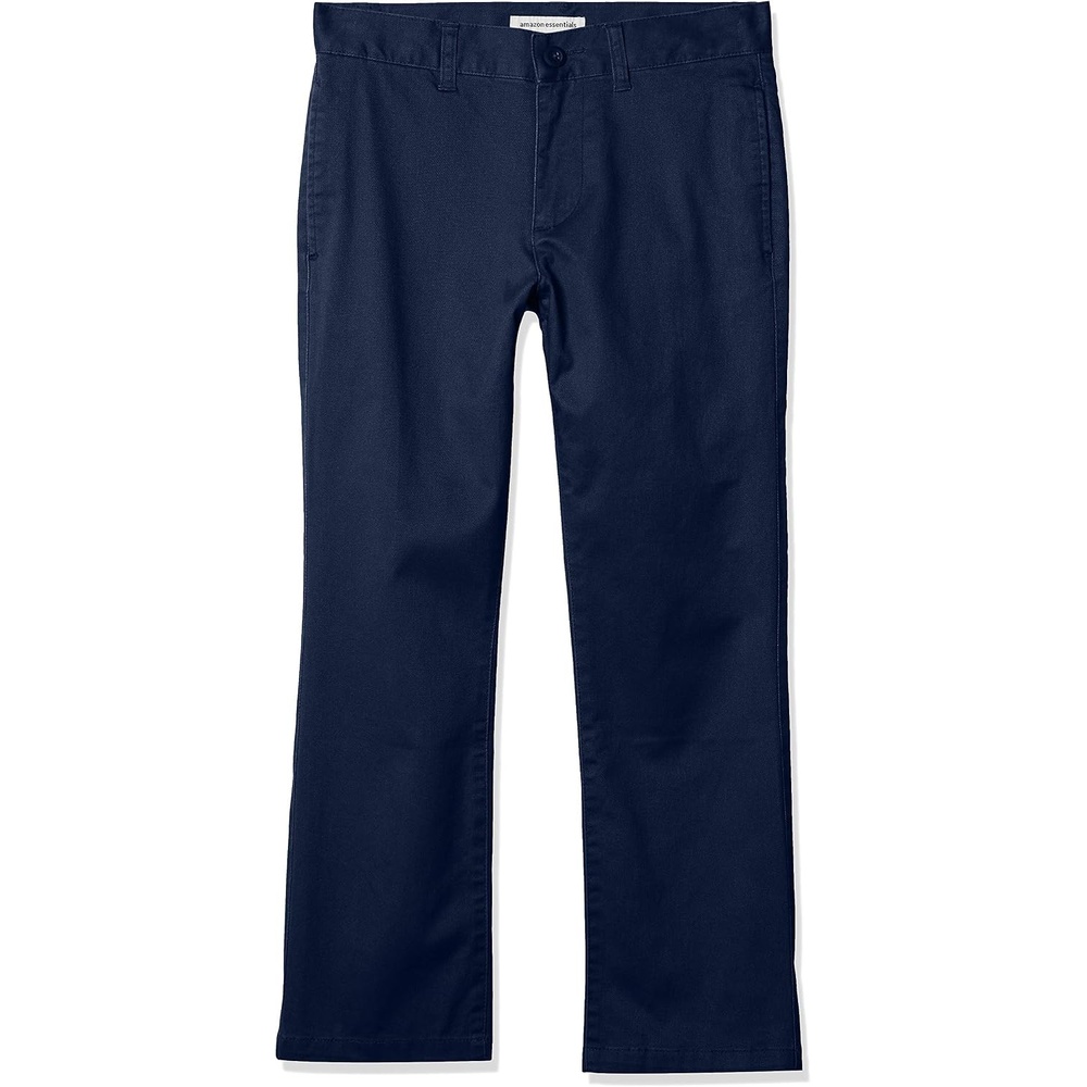 image:imageAmazon Essentials Toddler Boys School Uniform StraightFit FlatFront Chino Pants with Adjustable Elastic Waist MultipackNavy