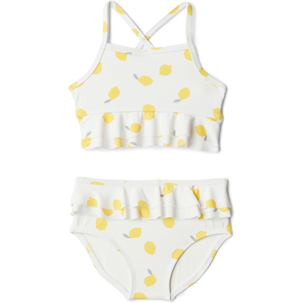 image:imageAmazon Essentials x Sofia Grainge Toddler and Baby Girls Two Piece Swimsuit with Crisscross Straps DoubleLayer FlounceIvory Lemon