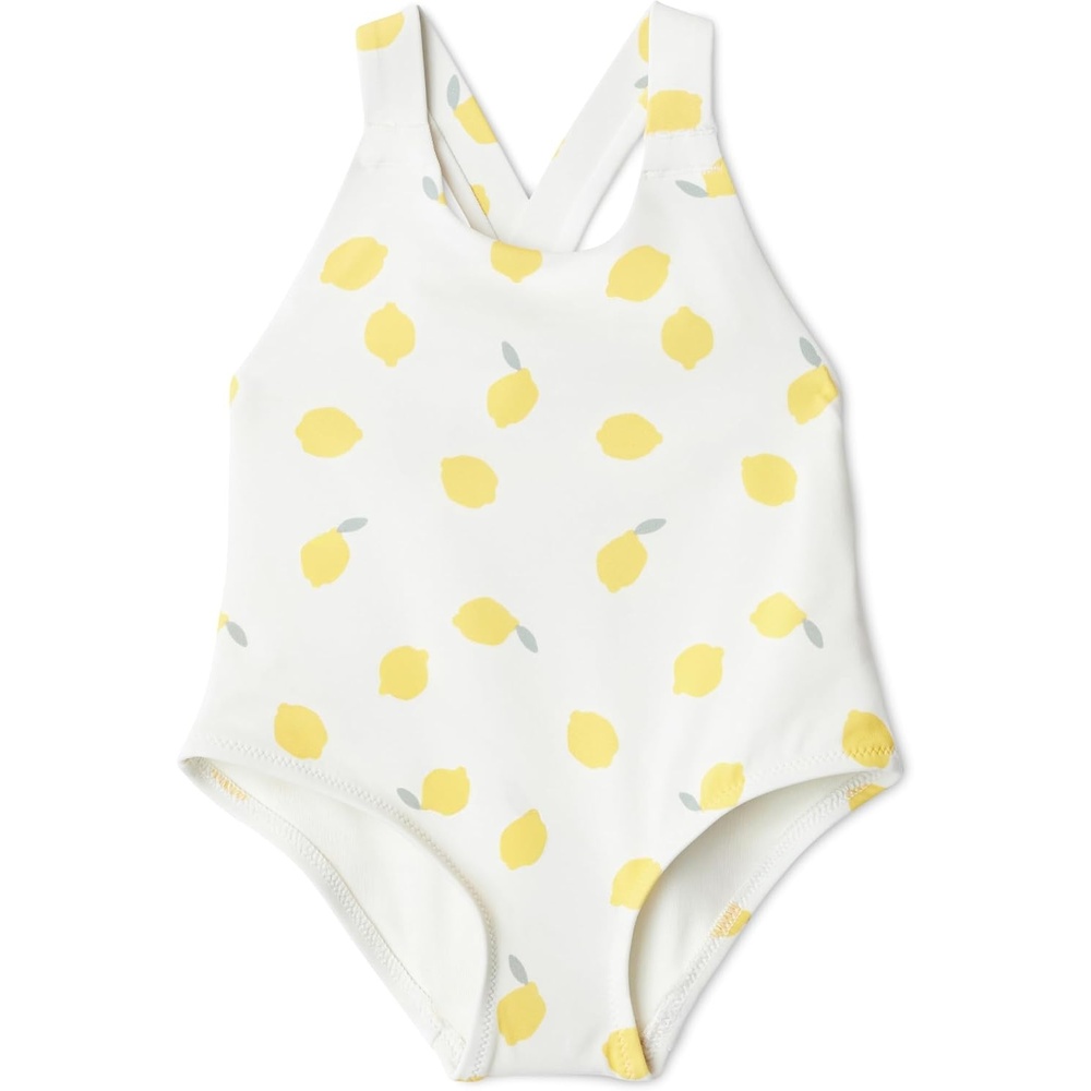 image:imageAmazon Essentials x Sofia Grainge Toddlers and Baby Girls OnePiece Swimsuit with Crisscross Straps Ruffle DetailIvory Lemon
