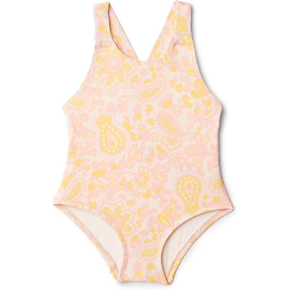 image:imageAmazon Essentials x Sofia Grainge Toddlers and Baby Girls OnePiece Swimsuit with Crisscross Straps Ruffle DetailShell Pink Ornate Paisley