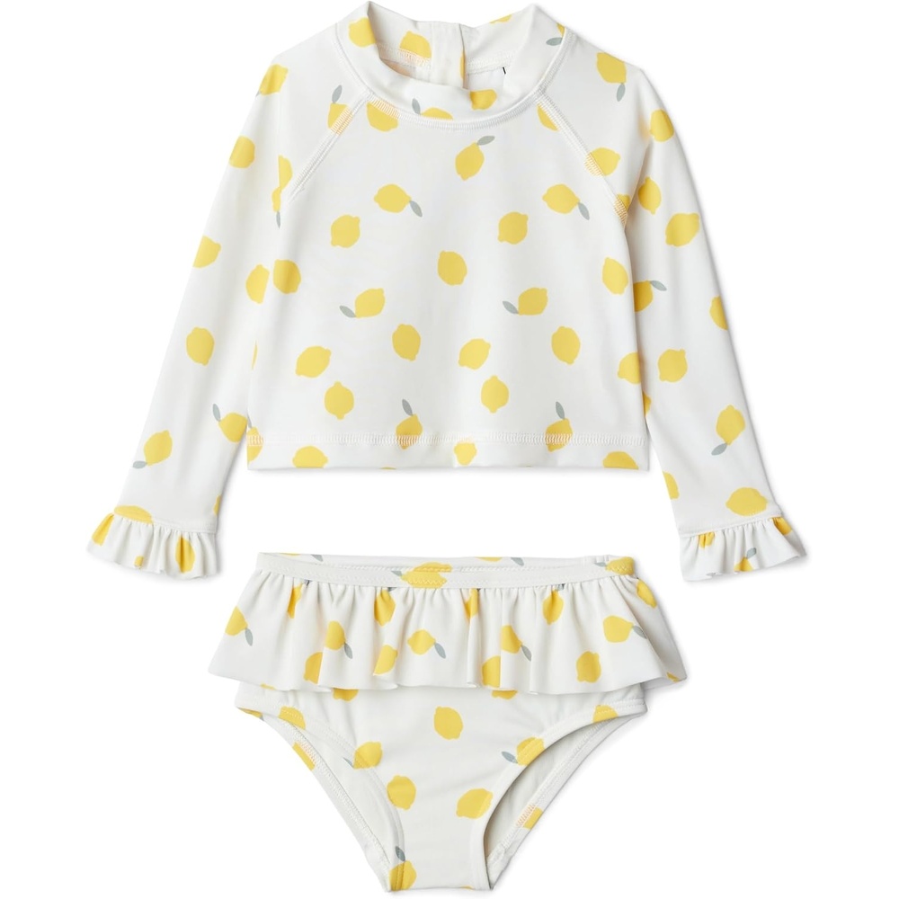 image:imageAmazon Essentials x Sofia Grainge Toddlers and Baby Girls TwoPiece Long Sleeve Rashguard Set MultipacksIvory Lemon