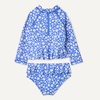 Amazon Essentials Baby Girls’ Long-Sleeve Ruffle Rashguard Set(Blue Ditsy Floral)