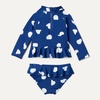 Amazon Essentials Baby Girls’ Long-Sleeve Ruffle Rashguard Set(Deep Blue Ivory Abstract Dots)