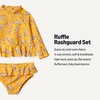 Amazon Essentials Baby Girls’ Long-Sleeve Ruffle Rashguard Set(Golden Yellow Beige Leopard)