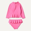Amazon Essentials Baby Girls’ Long-Sleeve Ruffle Rashguard Set(Hot Pink)