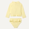 Amazon Essentials Baby Girls’ Long-Sleeve Ruffle Rashguard Set(Light Yellow)