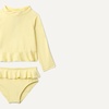 Amazon Essentials Baby Girls’ Long-Sleeve Ruffle Rashguard Set(Light Yellow)