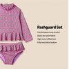 Amazon Essentials Baby Girls’ Long-Sleeve Ruffle Rashguard Set(Lilac Hot Pink Posey Floral)