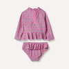 Amazon Essentials Baby Girls’ Long-Sleeve Ruffle Rashguard Set(Lilac Hot Pink Posey Floral)
