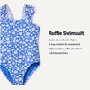 Amazon Essentials Baby Girls’ Ruffle One-Piece Swimsuit(Blue Ditsy Floral)