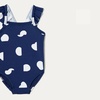 Amazon Essentials Baby Girls’ Ruffle One-Piece Swimsuit(Deep Blue Ivory Abstract Dots)