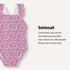 Amazon Essentials Baby Girls’ Ruffle One-Piece Swimsuit(Lilac Hot Pink Posey Floral)