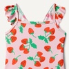 Amazon Essentials Baby Girls’ Ruffle One-Piece Swimsuit(Pink Tomato Red Strawberries)