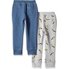 Amazon Essentials Boys and Toddlers’ Fleece Jogger Sweatpants(Grey/Navy Heather)